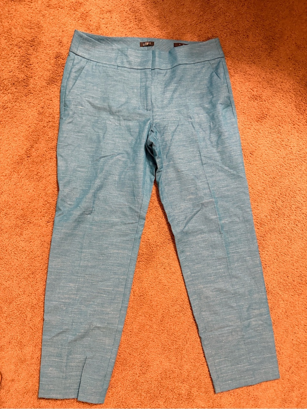 LOFT Blue-Teal Tapered Ankle Pants